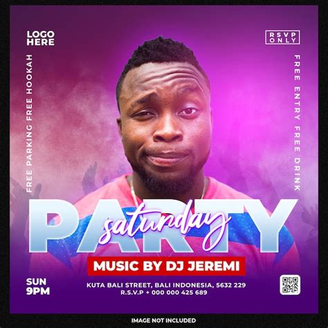 Club DJ Party Flyer Social Media Post - Free PSD Templates Download - HD Stock Images