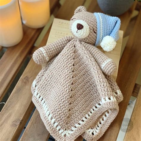 Teddy Bear Lovey Crochet Pattern Security Blanket | Etsy Australia