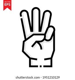 Three Fingers Sign Vector Design Hand Stock Vector (Royalty Free ...