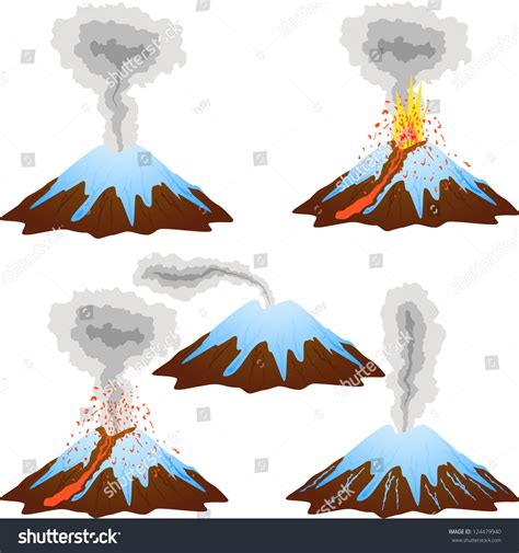 Volcano Eruption Icon Stages Isolated On Stock Illustration 124479940 - Shutterstock