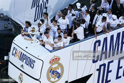 Players of Real Madrid celebrating the 14th Champions League title in ...