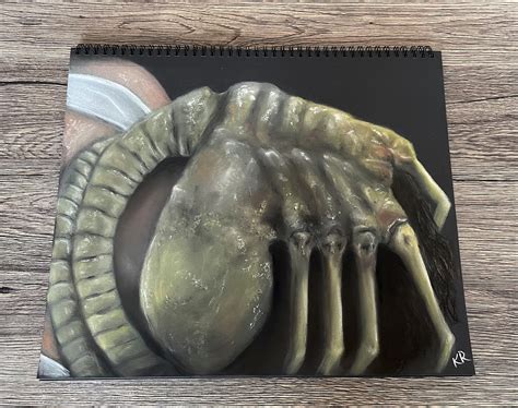 FRAMED Original Alien Face Hugger Xenomorph Sci-fi Soft Pastel - Etsy