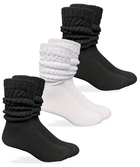 Jefferies Socks Mens Boys Scrunch Slouch Thick Cotton Socks 3 Pair Pack