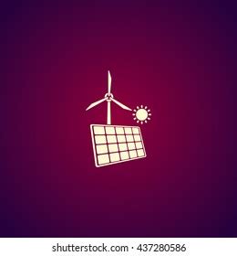 Solar Panel Icon Wind Turbine Icon Stock Vector (Royalty Free) 437280586 | Shutterstock