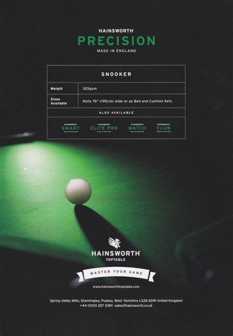 Hainsworth’s Precision 7′ Pool Table Packs | Drinkwaters