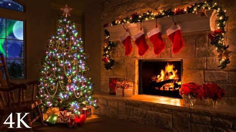 4K Holiday Fireplace Scene - 8 Hour Christmas Video Screensaver by Nature Relaxation™ - YouTube