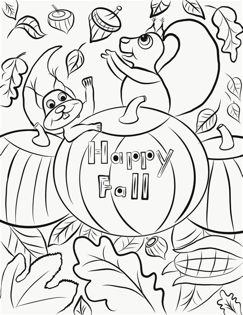 Exciting Happy Fall Printable Coloring Pages Coloring Pages