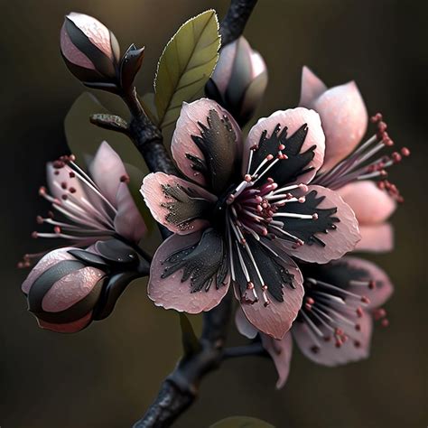 Premium Photo | Black cherry blossom