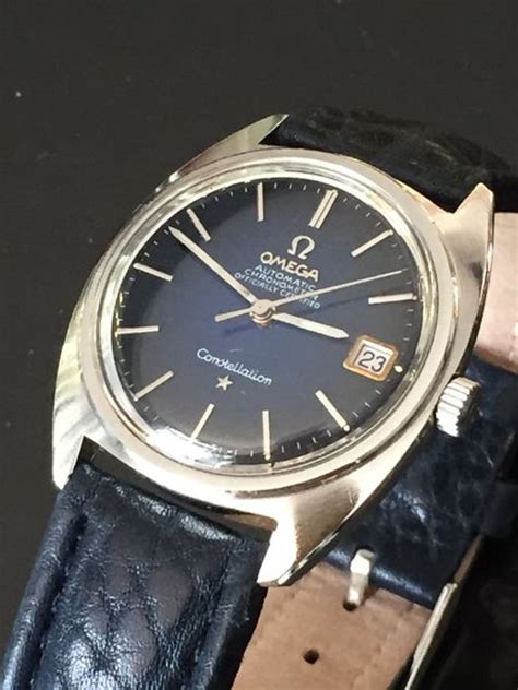 Omega Constellation men's watch, 1960s, blue dial - Catawiki