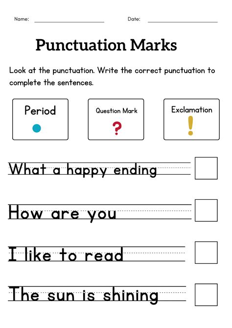 Punctuation marks worksheet for grade 1 or 2 - exclamation mark activity | Made By Teachers