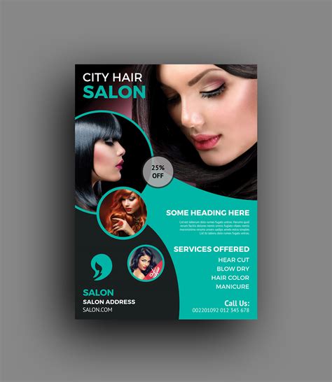 Elegant Hair Salon Flyer Template · Graphic Yard | Graphic Templates Store