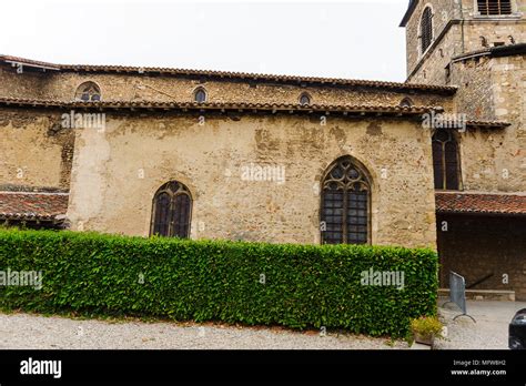 Medieval architecture of Perouges, France, a walled town, a popular ...