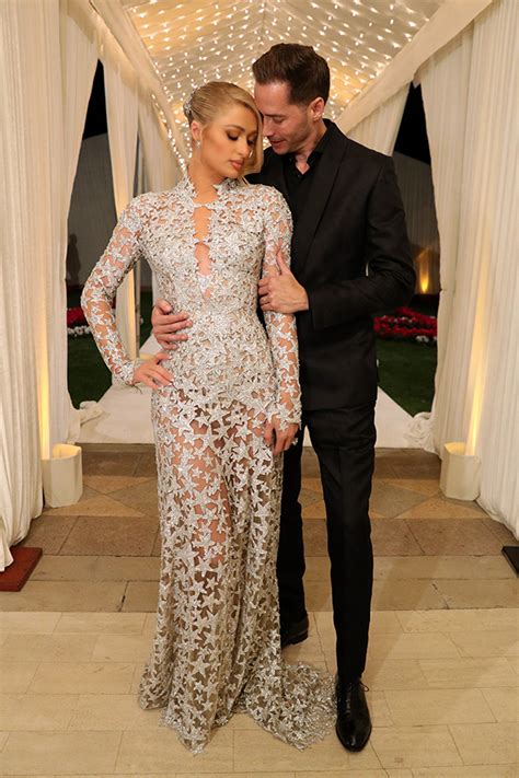 Paris Hilton Stuns In Plunging Silver Star Dress For 2nd Wedding ...