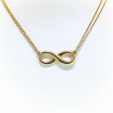 Estate Tiffany & Co. Tiffany Infinity Pendant 18k Yellow Gold 16' Inches | Antique Vintage ...