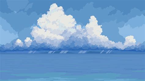 Pixel Ocean and Sky Background | OpenGameArt.org