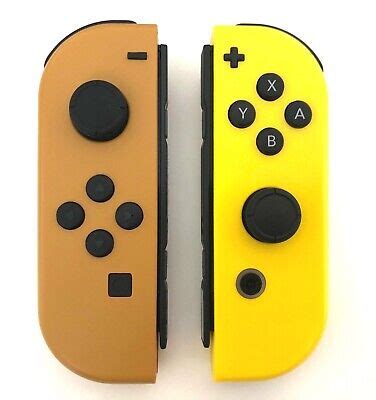 Custom Nintendo Switch Pikachu Eevee Pokemon Theme Style Joy Cons Yellow Brown | eBay