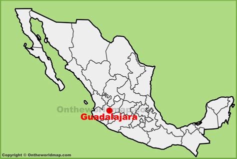 Guadalajara location on the Mexico map - Ontheworldmap.com