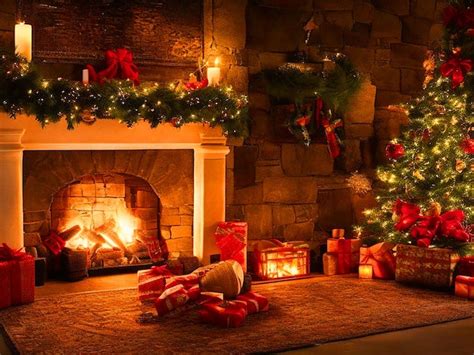 Premium AI Image | Cozy Christmas Fireplace Ambience with Soft Crackling Fire Sounds 4K image ...