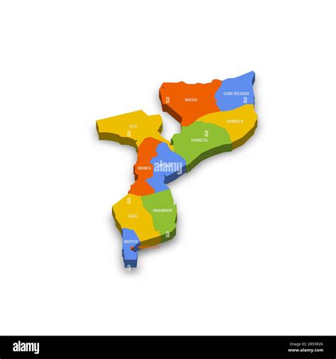 Mozambique political map of administrative divisions - provinces and ...