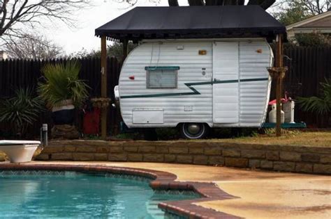 Shasta Compact 1963. Used as a pool cabana. Teardrop Trailer Camping ...