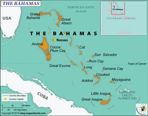 Map of The Bahamas - Answers