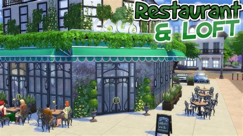 The Sims 4 // RESTAURANT & LOFT SPEED BUILD | No CC DINE OUT - YouTube