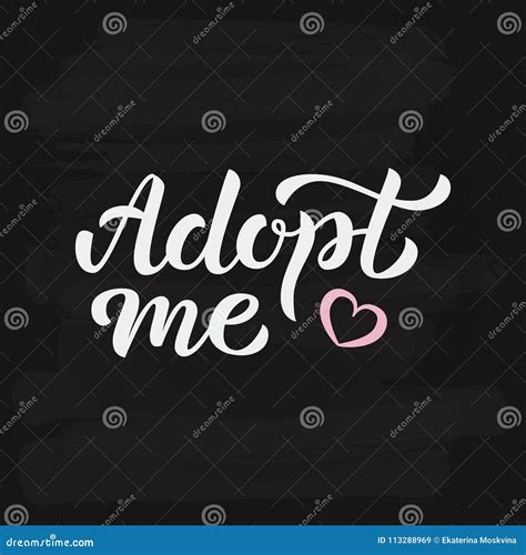 Adopt me hand lettering stock vector. Illustration of love - 113288969