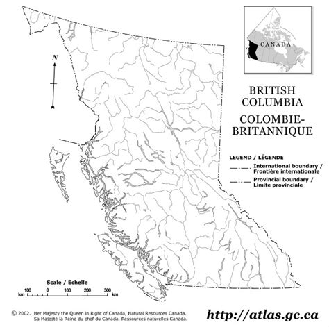 British Columbia Outline Map