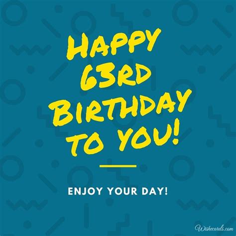 Happy 63rd Birthday Cards and Funny Images