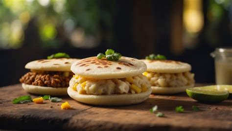 Traditional Colombian Arepas - Regional Food in a Try. Stock Image ...