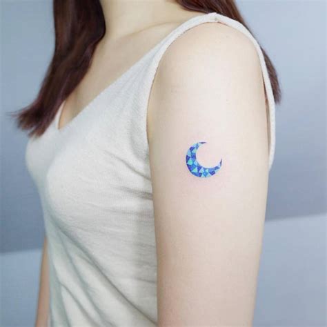 Crescent Moon Shoulder Tattoo