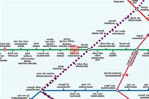 Udyog Nagar station map - Delhi Metro