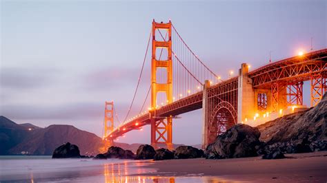 Golden Gate Bridge, Lights, San Francisco, Landscape, Scenery, 4K, #6.924 Wallpaper PC Desktop