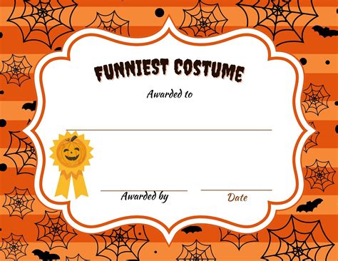 Printable 8 Different Halloween Costume Award Certificates / Halloween ...