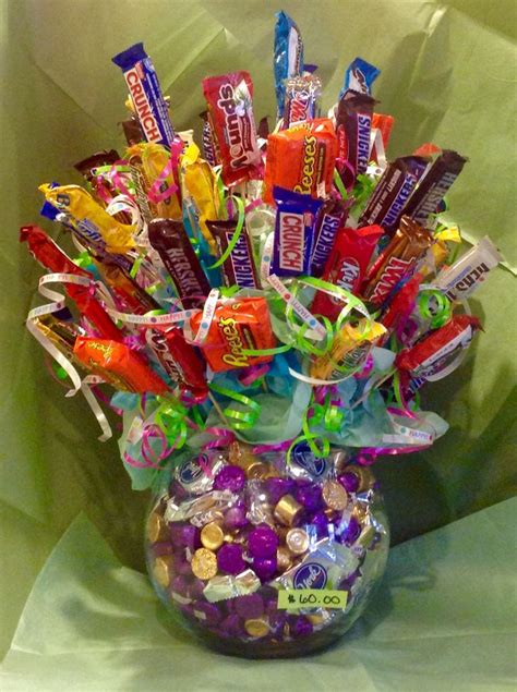 Candy bouquet $60.00 | Candy bouquet diy, Candy gift baskets, Candy ...