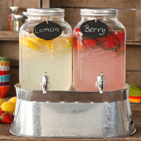 The Pioneer Woman 1 Gallon Simple Homemade Twin Set Drink Dispenser ...