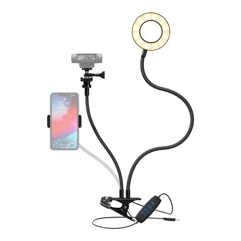 Knox Gear Selfie Ring Light Stand with Cell Phone Holder and Webcam ...