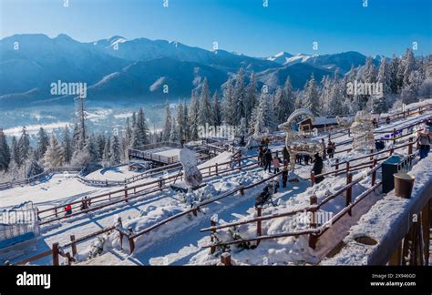 Panorama view of Zakopane, Poland seen from Gubalowka Mountain Station ...