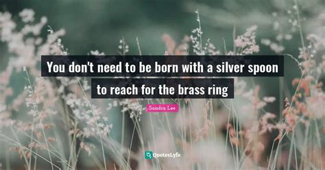 You don't need to be born with a silver spoon to reach for the brass r ...