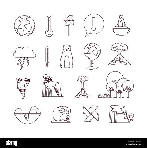 climate change set icons Stock Vector Image & Art - Alamy