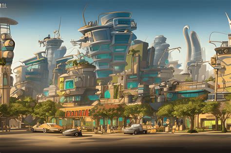 Hightech City Concept Art of a Building in Zootopia Style · Creative ...