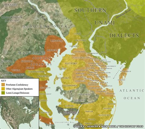 Map of the Powhatan confederacy AD 1600