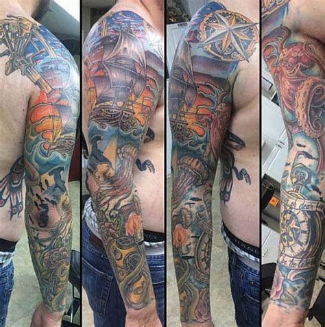 37 Nautical Sleeve Tattoos for Men