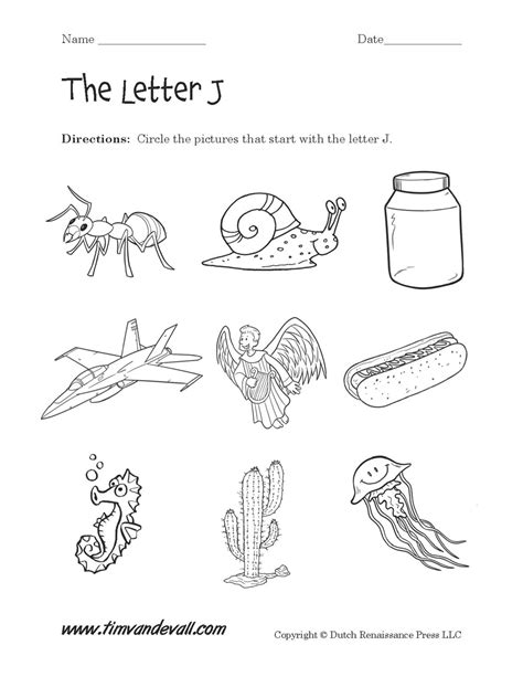 Letter J Worksheets | Preschool Alphabet Printables