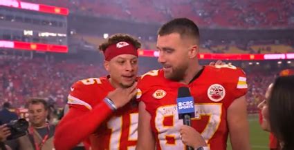 Patrick Mahomes interrupts Travis Kelce interview to heap praise on Kansas City Chiefs teammate ...