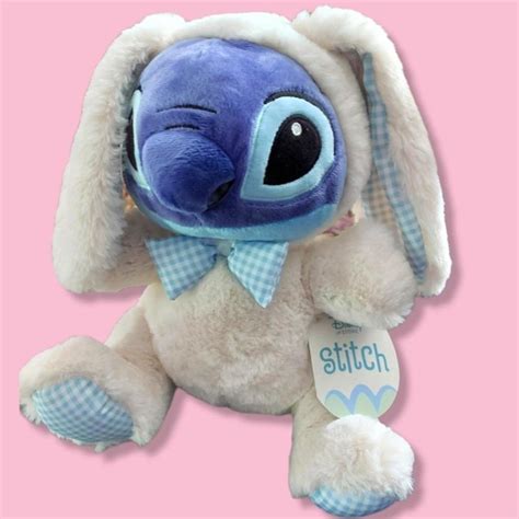 10" STITCH EASTER BUNNY DISNEY STORE PLUSH TOY ☠︎ ☠︎... - Depop