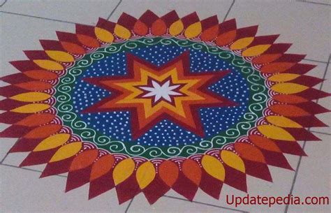 Beautiful Rangoli Designs For New Year With Dots