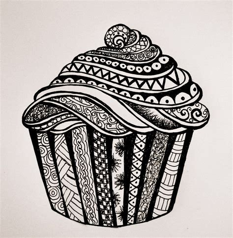 Mandala Cupcake Drawing