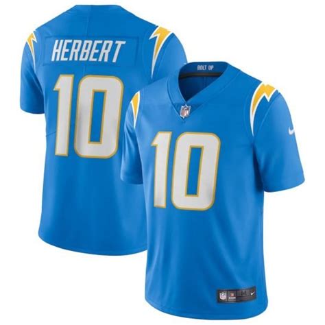 Justin Herbert Jersey White, Powder Blue S-3X 4X 5X 6X XLT-5XLT