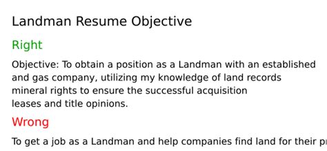 Top 18 Landman Resume Objective Examples | ResumeCat